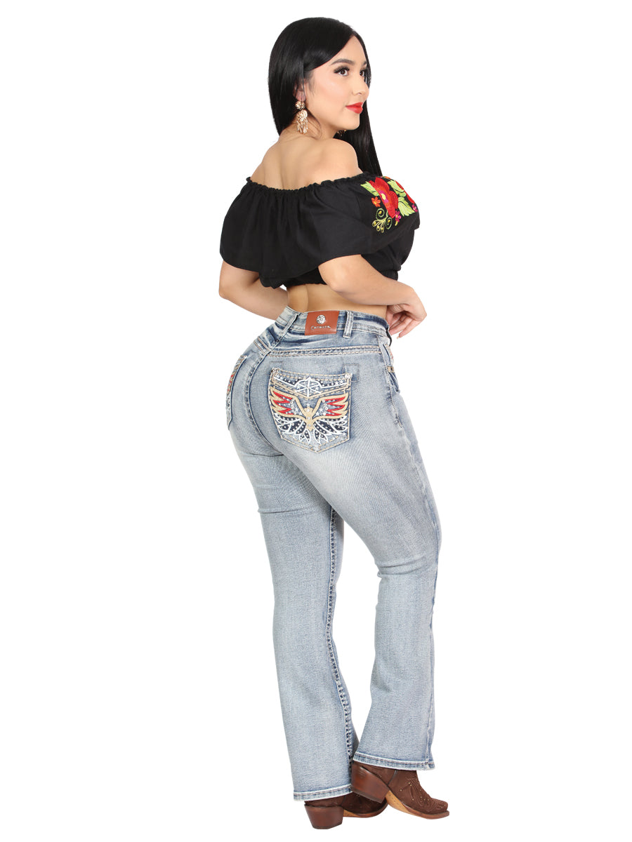 Women's Centenario Bootcut Denim Jeans - Light Blue 45325