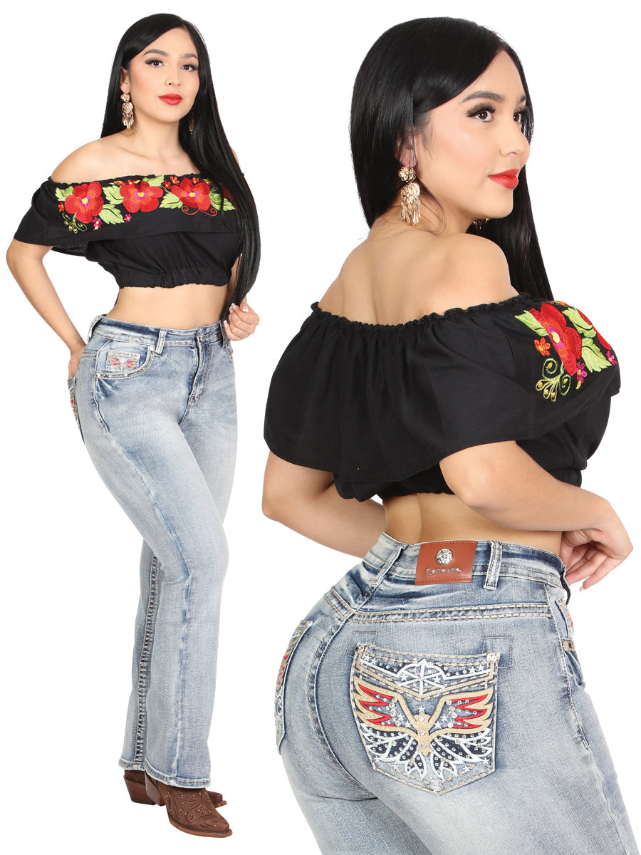 Women's Centenario Bootcut Denim Jeans - Light Blue 45325