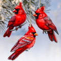 Cardinals Decorative Eco Wood Ornaments Set of 3 by G. Debrekht - Nature Wildlife Decor - 8091000-S3