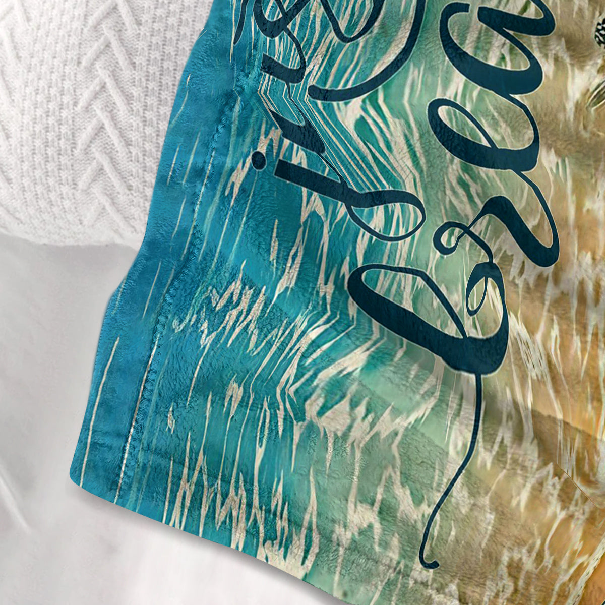 Tropical Baby Sea Turtle Flannel Fleece Blanket 3D Ocean Waves Flannel Soft Plush Throw Blanket Cozy Blankets For Bed Chair Car Sofa Couch Bedroom 75x100cm 130x150cm