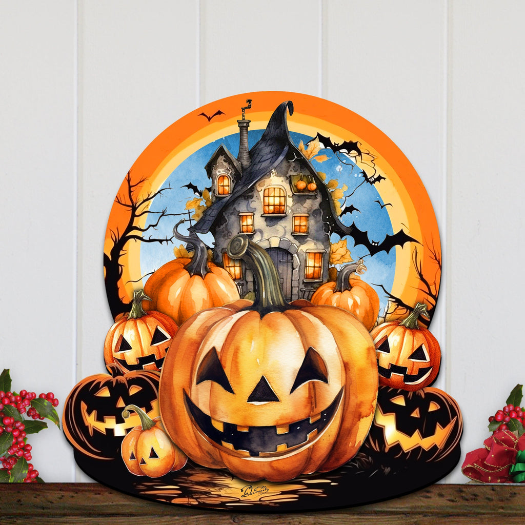 Haunted House Holiday Door Decor by G. Debrekht - Thanksgiving Halloween Decor - 8611041-2H