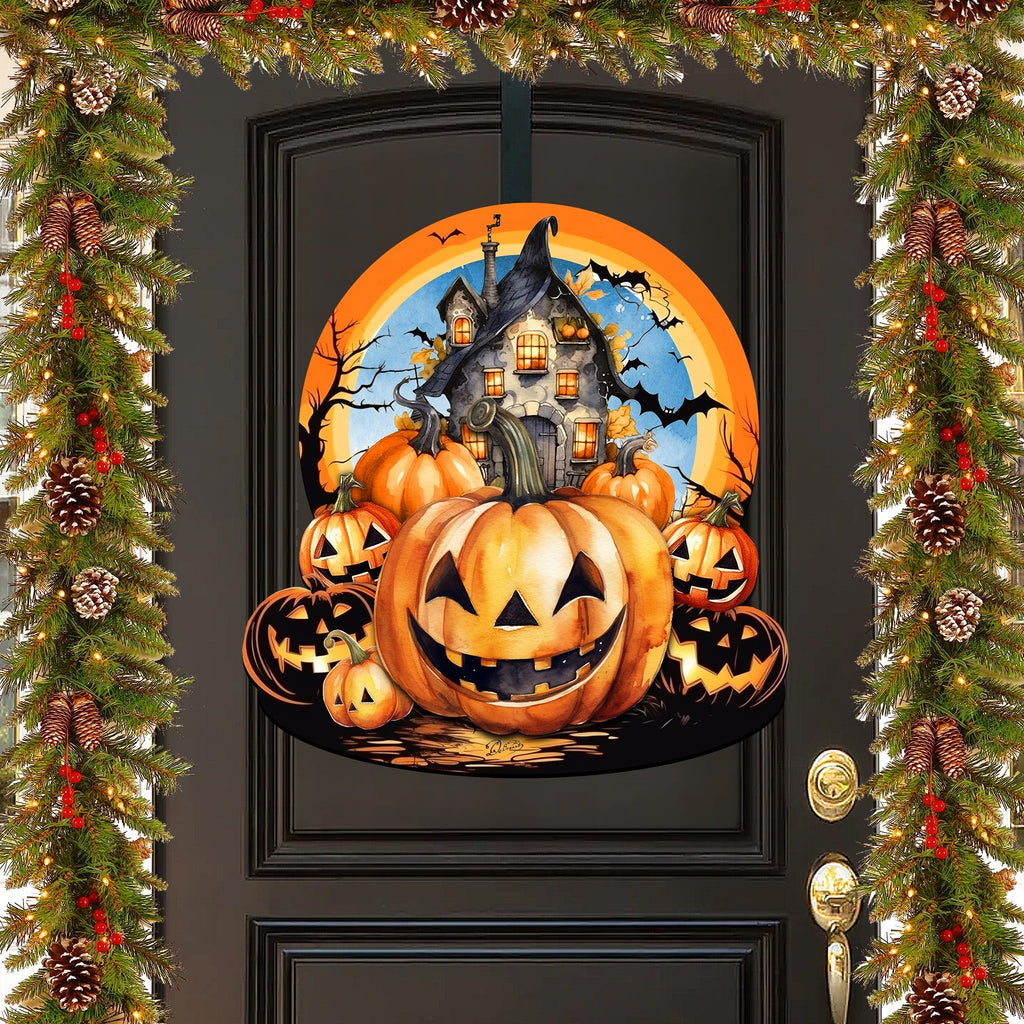 Haunted House Holiday Door Decor by G. Debrekht - Thanksgiving Halloween Decor - 8611041-2H