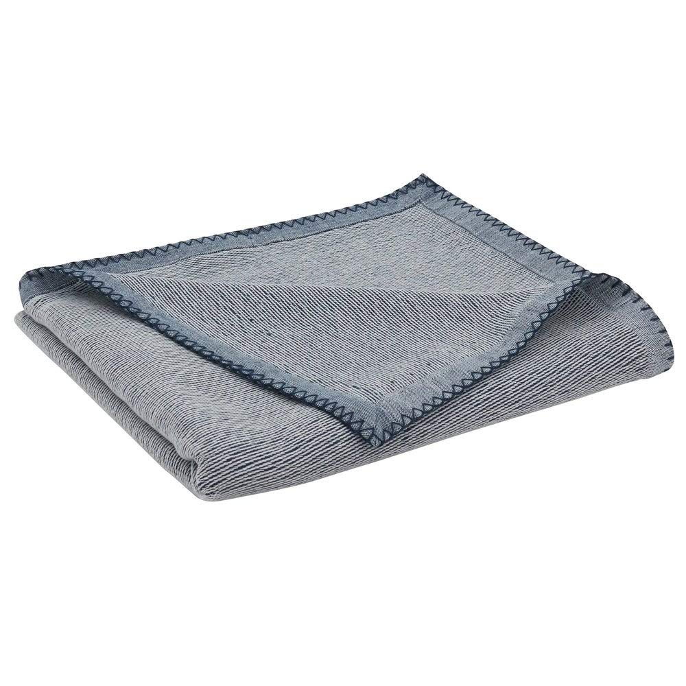 Fennco Styles Luxury Cotton Knit Whipstitch Throw Blanket 50" W X 60" L - Solid Blanket for Bed, Couch, Sofa, Home and Office Décor