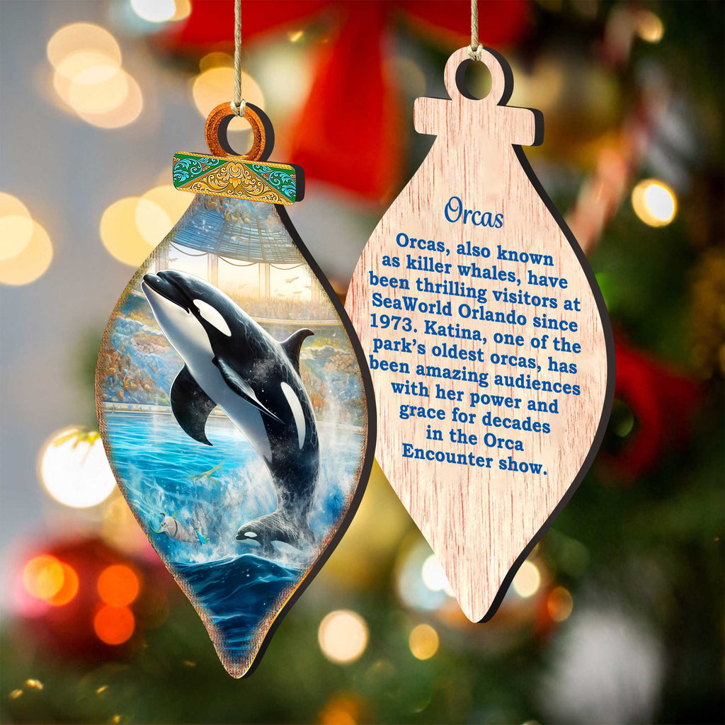 Ocean & Marine Life Eco Wood Christmas Ornaments Set of 12 – Handcrafted Coastal Décor by G.DeBrekht - 8610105-S12