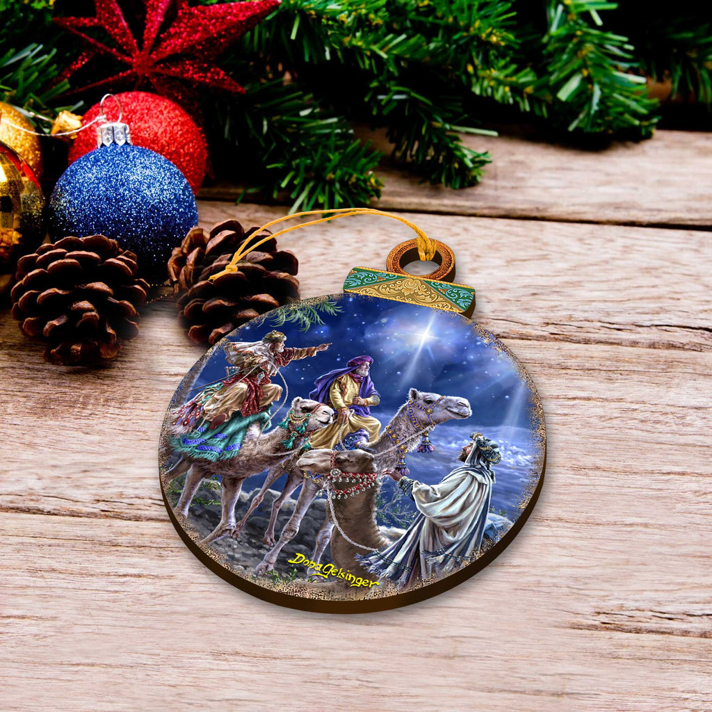 Handcrafted Christmas Ornaments Set of 6 - The Nativity Story Ornaments Set by D. Gelsinger – Nativity Holiday Decor - 8610107-S6