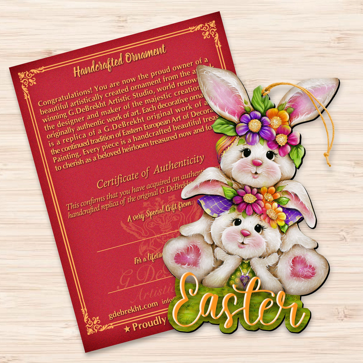 Handcrafted Easter Tree Decor - Easter Bunny Wooden Ornaments - Spring Home Decorations by J. Mills-Price - 8652829