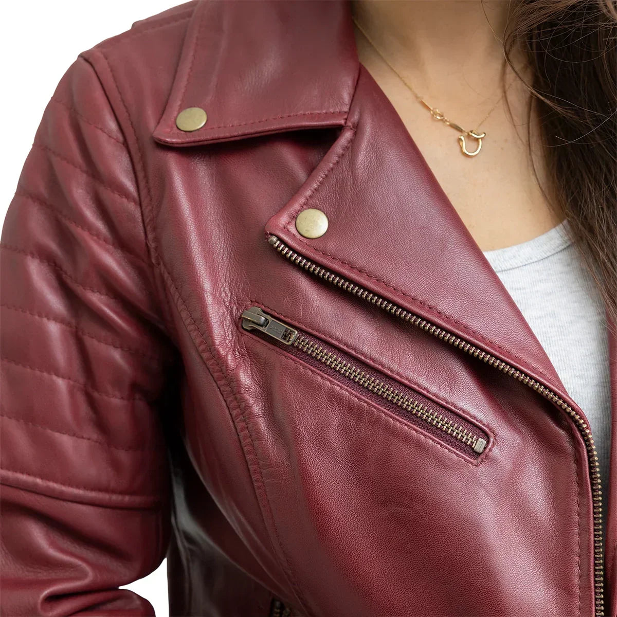Elizabeth Women's Lambskin Leather Moto Jacket