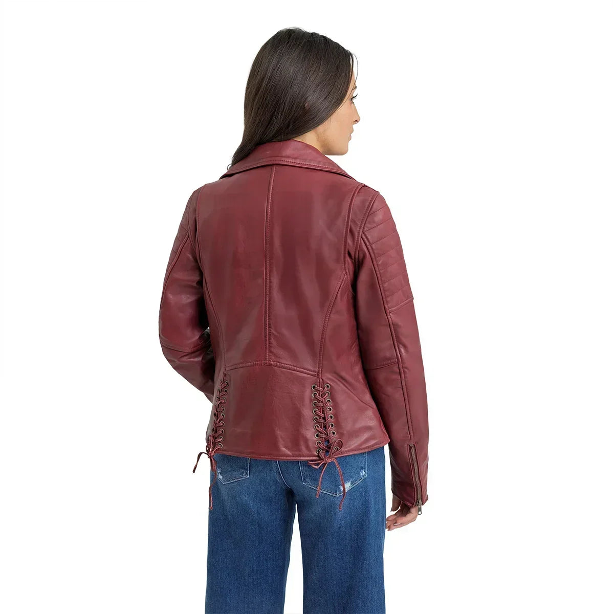 Elizabeth Women's Lambskin Leather Moto Jacket