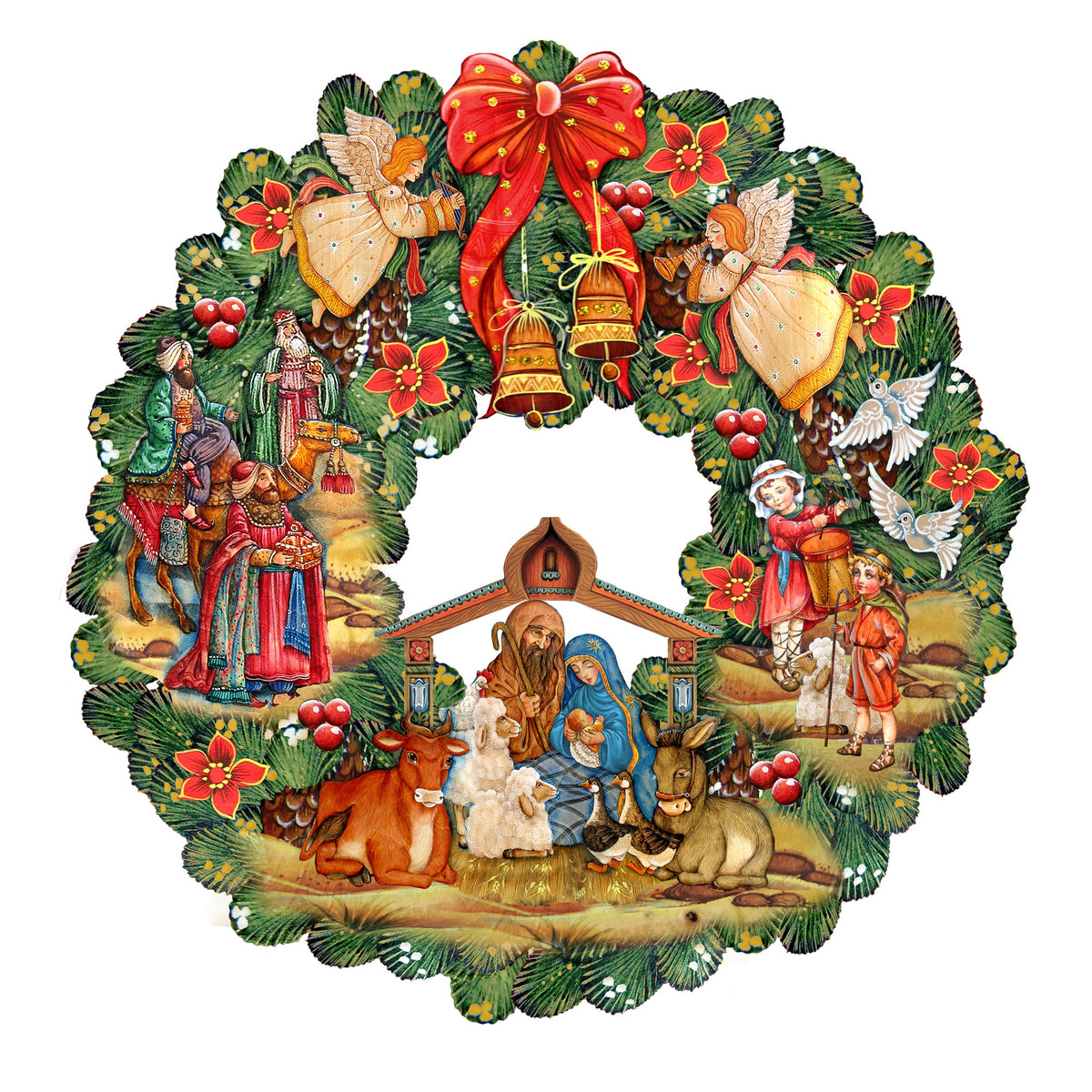 Nativity Holiday Door Wreath by G. DeBrekht - Nativity Holiday Decor - 8185314H