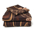 Tache Melted Gold Brown Floral Bed Sheet Set (2815FITFLT)