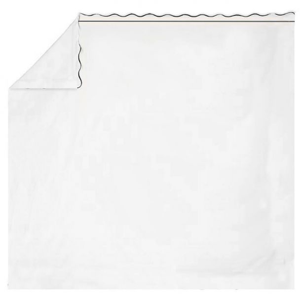 400TC Cotton Scallop Embroidery & Border Sateen Solid Sheet Set