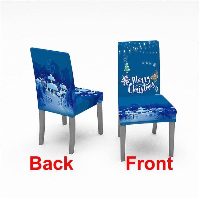 Christmas Chair Cover Stretch Spandex Digital Printed Silla Kitchen Dining Chair Covers Home Party Xmas Decor  Stretch Chair Cover for Dining Room Chair Protector Seat Cover Stretch Slipcover Christmas Bell Furniture For Living Room Ceremony Hotel