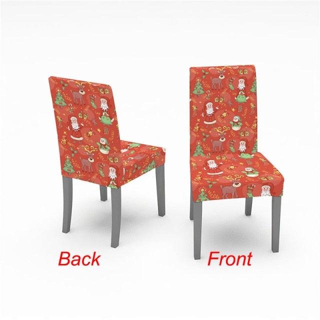 Christmas Chair Cover Stretch Spandex Digital Printed Silla Kitchen Dining Chair Covers Home Party Xmas Decor  Stretch Chair Cover for Dining Room Chair Protector Seat Cover Stretch Slipcover Christmas Bell Furniture For Living Room Ceremony Hotel