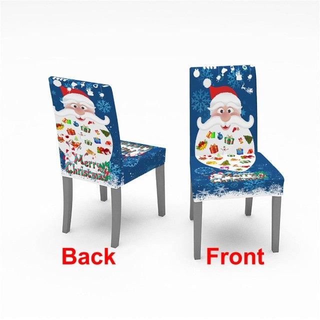 Christmas Chair Cover Stretch Spandex Digital Printed Silla Kitchen Dining Chair Covers Home Party Xmas Decor  Stretch Chair Cover for Dining Room Chair Protector Seat Cover Stretch Slipcover Christmas Bell Furniture For Living Room Ceremony Hotel