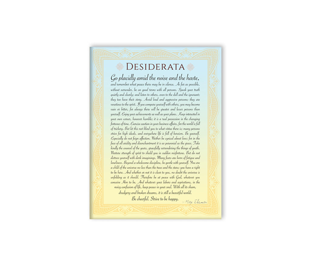 Desiderata Poem by Max Ehrman Wall Print