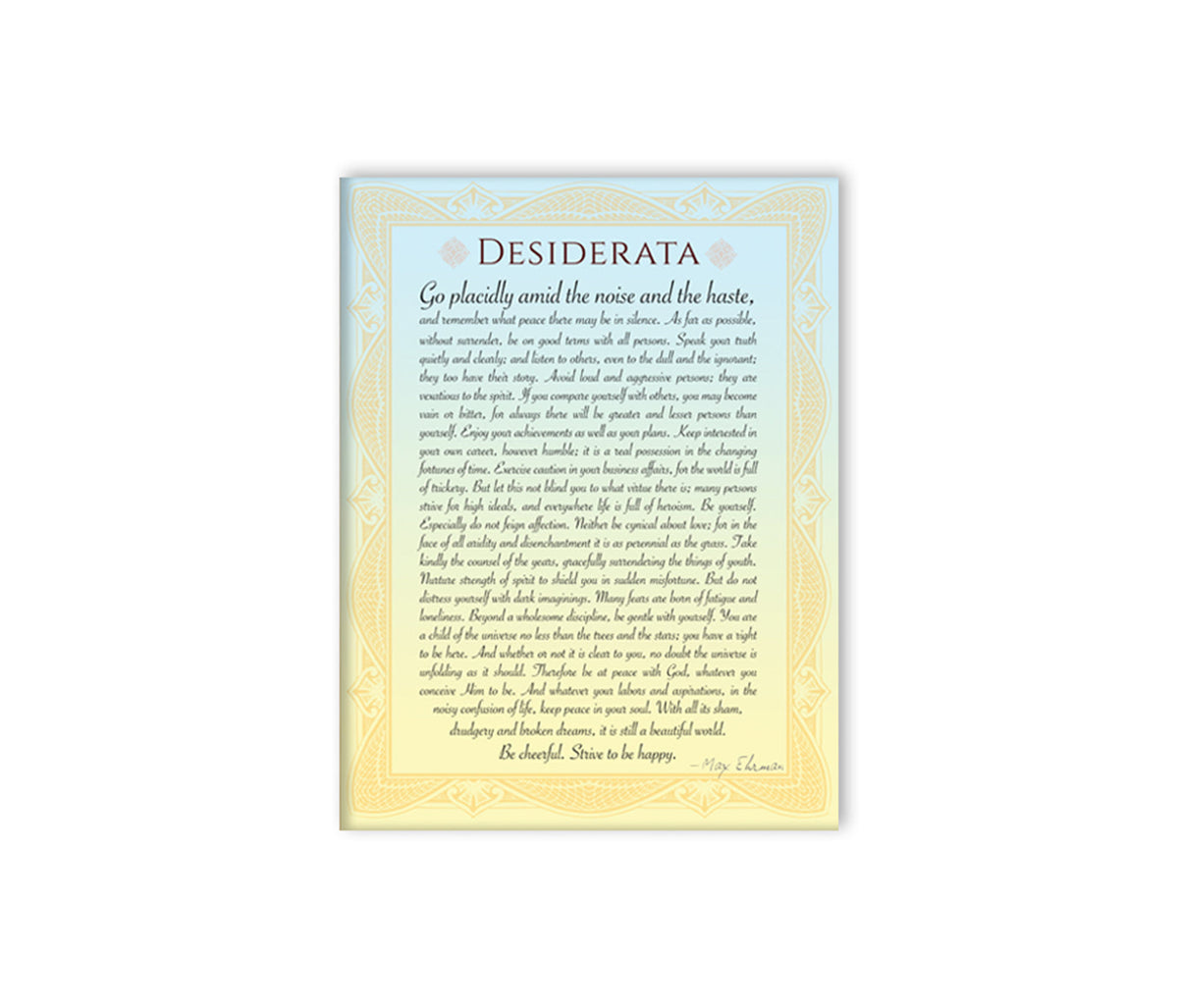 Desiderata Poem by Max Ehrman Wall Print