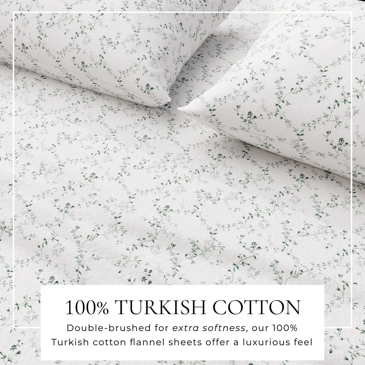 Turkish Cotton Flannel Sheet Set - Winter Floral Collection