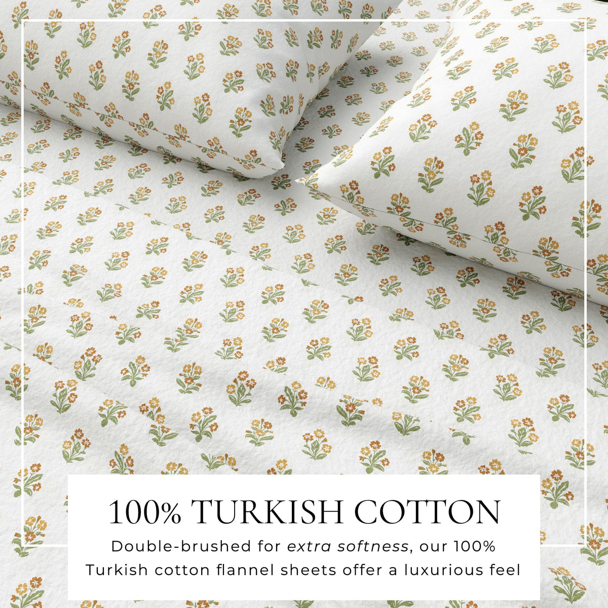Turkish Cotton Flannel Sheet Set - Winter Floral Collection