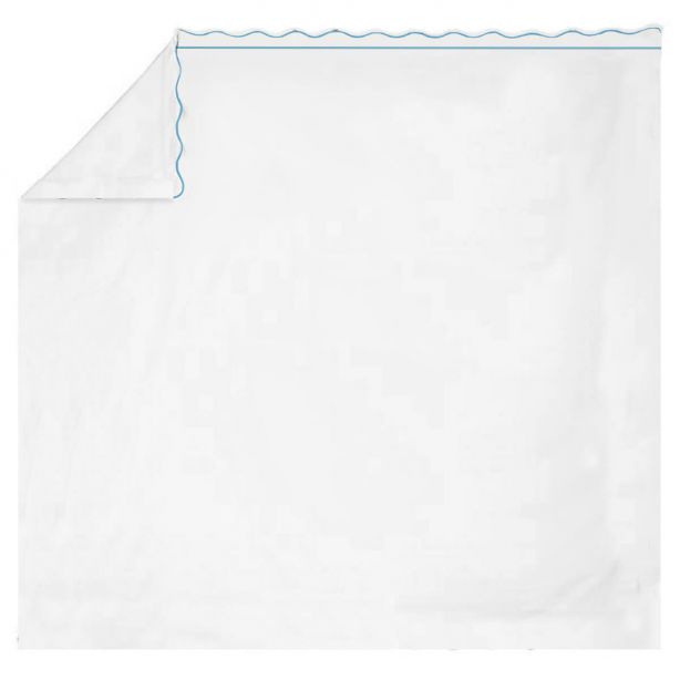 400TC Cotton Scallop Embroidery & Border Sateen Solid Sheet Set