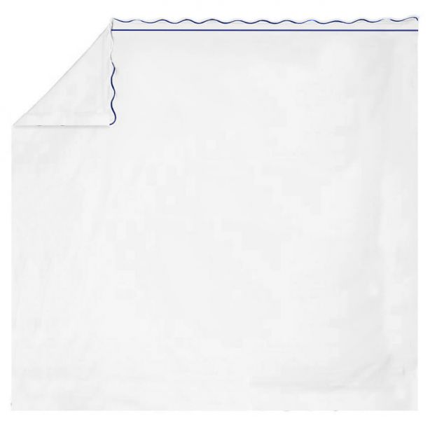 400TC Cotton Scallop Embroidery & Border Sateen Solid Sheet Set
