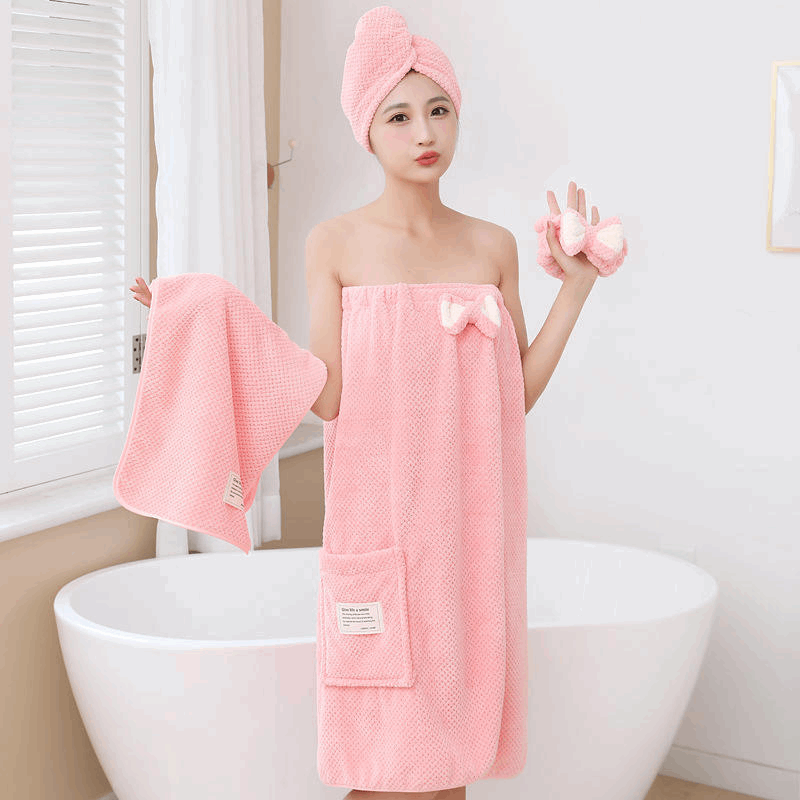 5 Piece Solid Print Bath Towel Spa Set