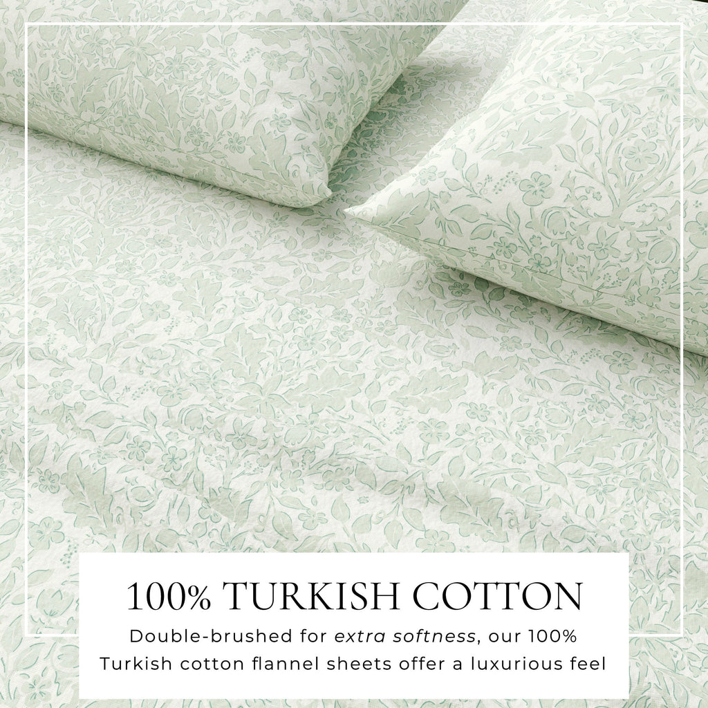 Turkish Cotton Flannel Sheet Set - Winter Floral Collection