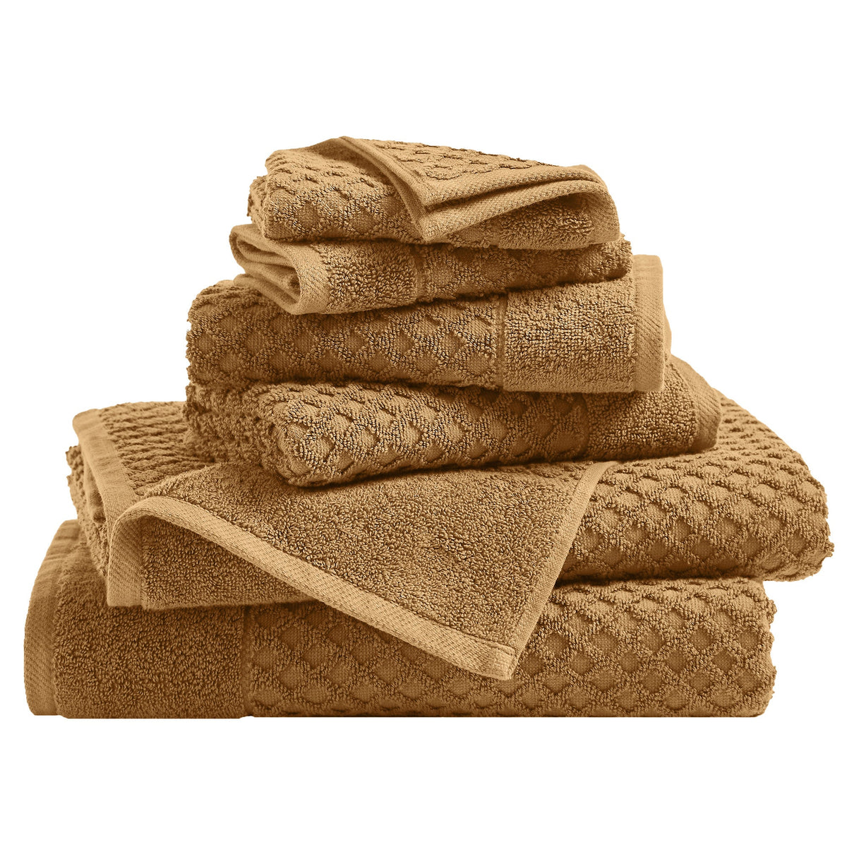 Cotton Diamond Waffle Weave Bath Towel Set - Grayson Collection