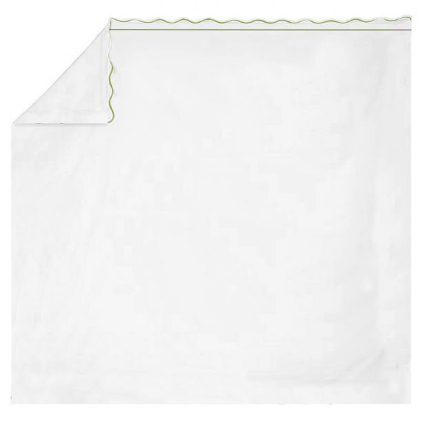400TC Cotton Scallop Embroidery & Border Sateen Solid Sheet Set