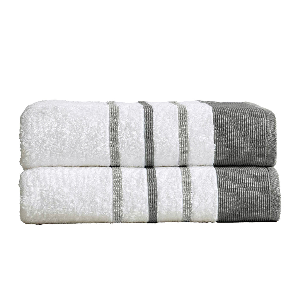 Decorative Cotton Stripe Bath Towel Set - Noelle Collection