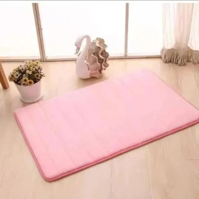 Soft Colorful Home Non-slip Comfortable Memory Foam Bath Mat Bathroom Carpet Water Absorbent Washable Toilet Rug Floor Mat