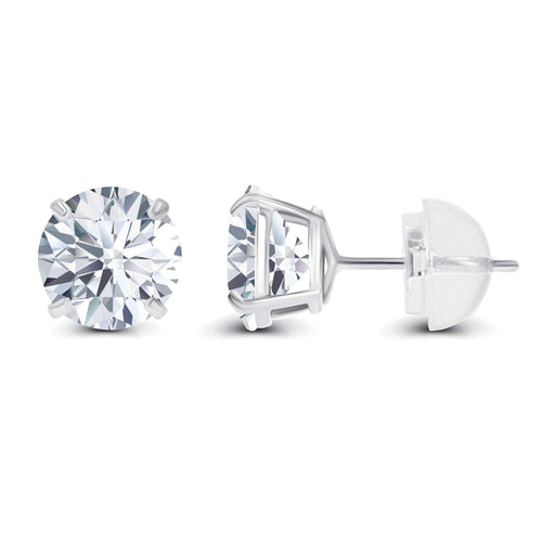 2.50 CTW AGI Certified Lab-Grown Diamond Stud Earrings in 14K White Gold – G Color, VS Clarity
