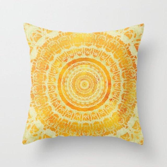 Summer Fashion Fresh Yellow Cute Pillows Case Geometry Yellow Pillow Case Cushion Cover Polyester Pillowcase Floral Cushion Case Modern Decorative Pillows For Bed Sofa Couch 45x45CM