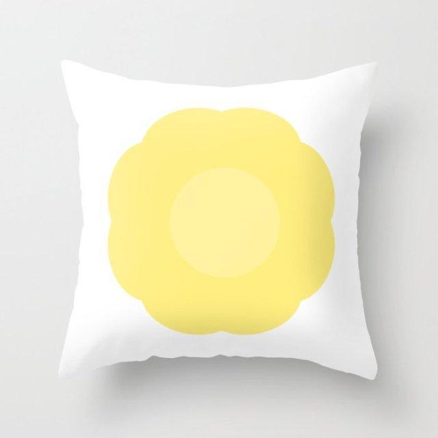 Summer Fashion Fresh Yellow Cute Pillows Case Geometry Yellow Pillow Case Cushion Cover Polyester Pillowcase Floral Cushion Case Modern Decorative Pillows For Bed Sofa Couch 45x45CM