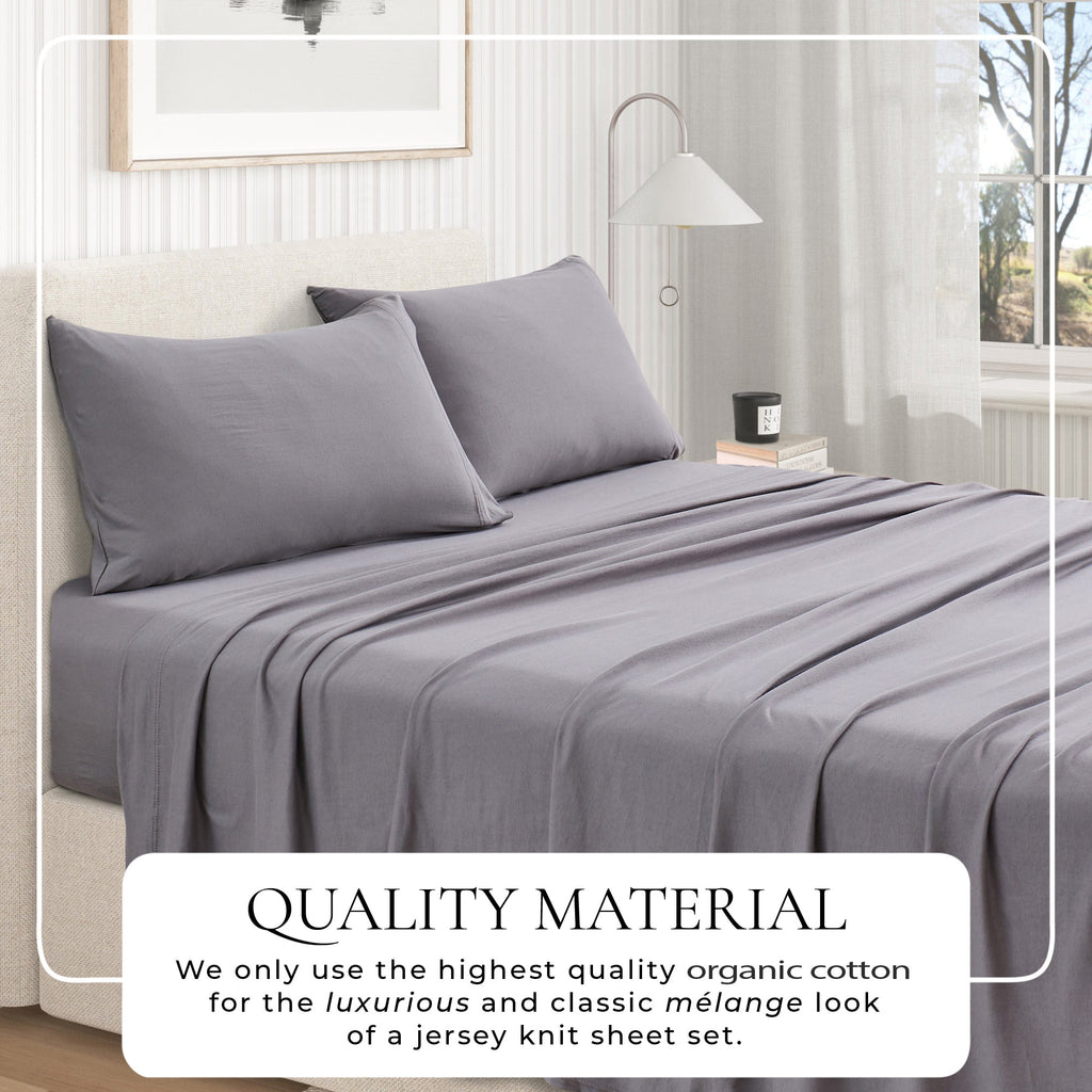 100% Organic Cotton Jersey Knit Sheets
