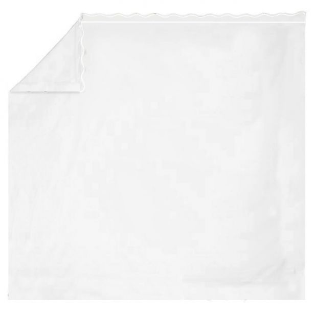 400TC Cotton Scallop Embroidery & Border Sateen Solid Sheet Set